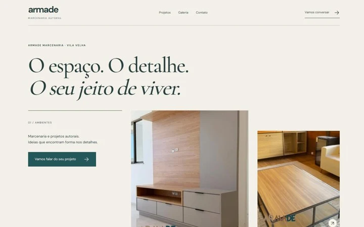 Design do site Armade Marcenaria