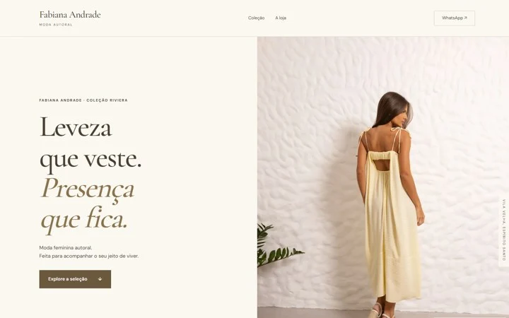 Design do site Fabiana Andrade Brand