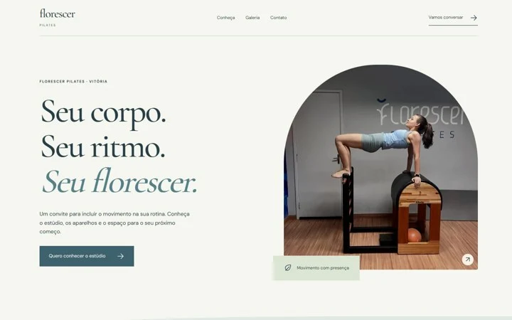 Design do site Florescer Pilates