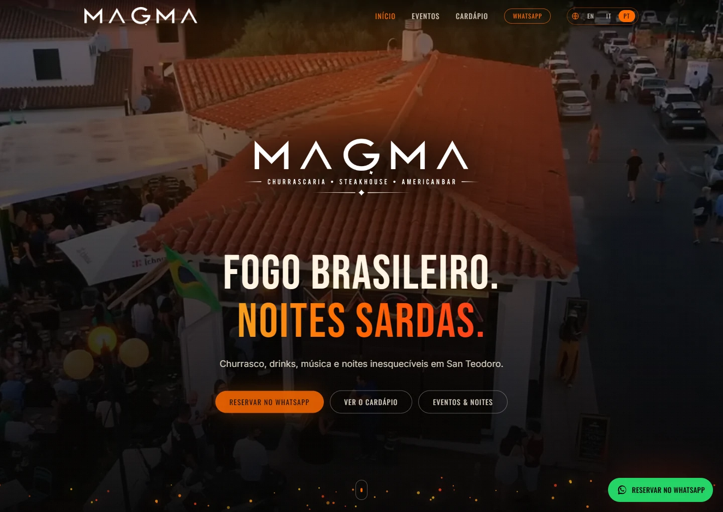Página inicial do site MAGMA