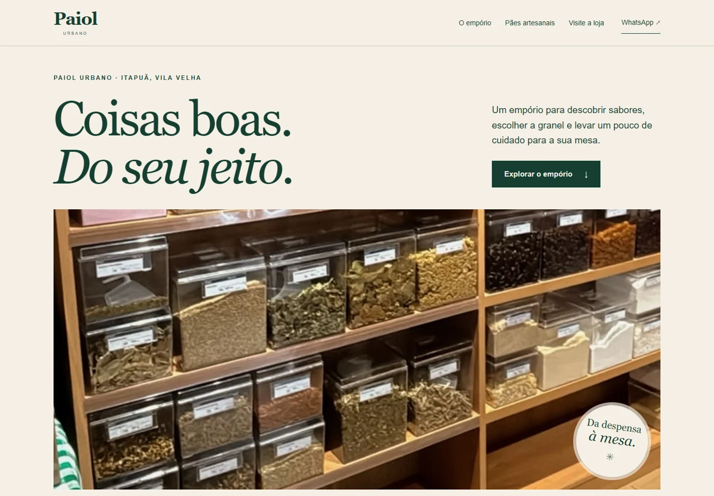 Design do site Paiol Urbano